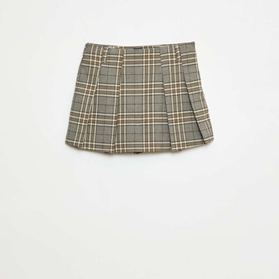 Jupe-short à carreaux GRIS