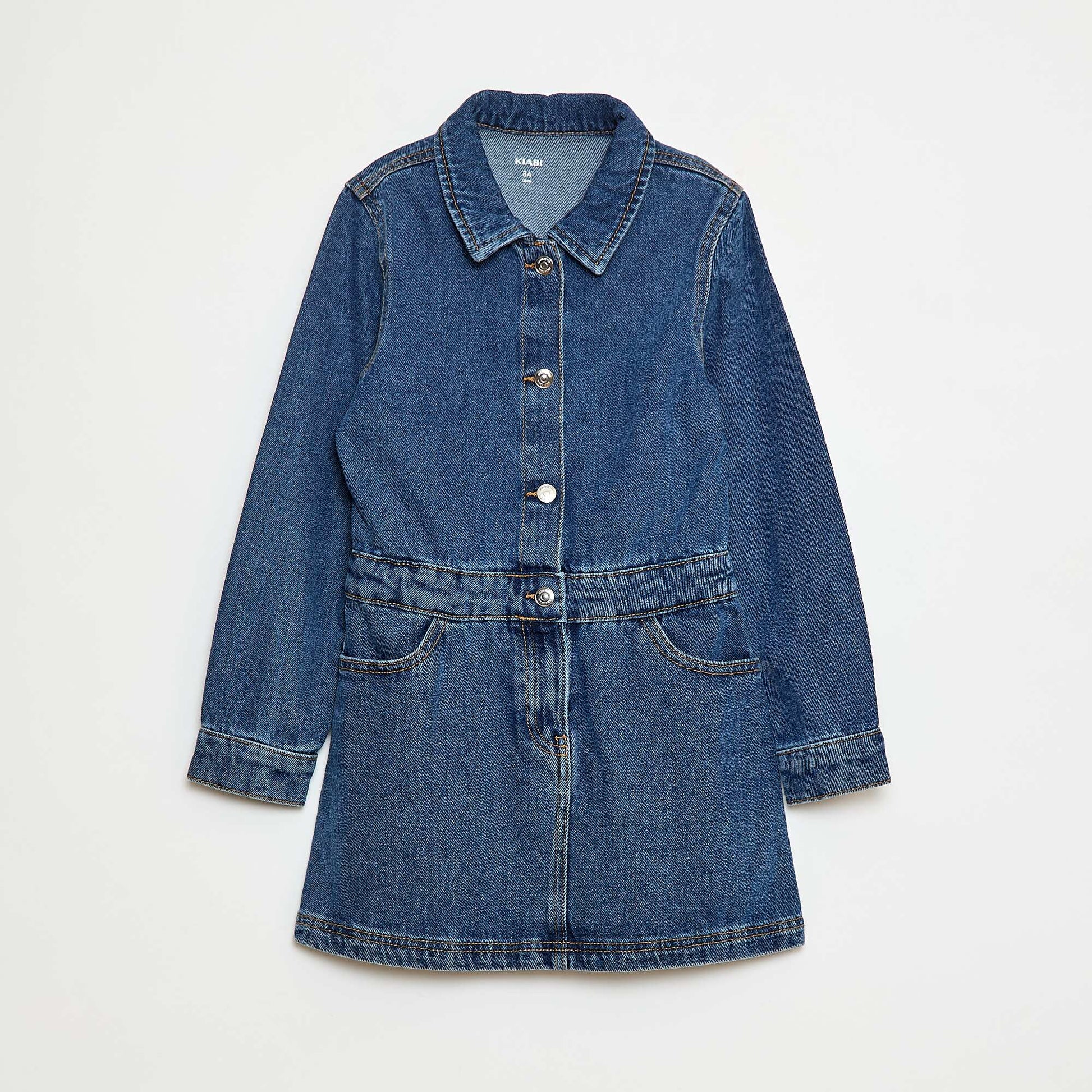 Robe en jean avec ouverture pressionnée BLEU