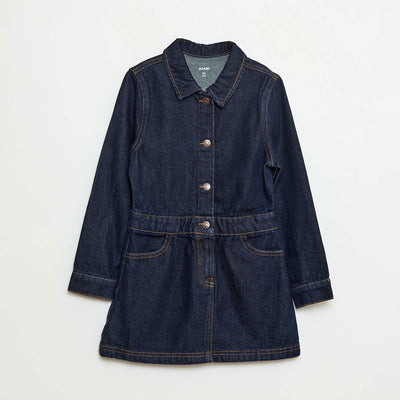 Robe en jean avec ouverture pressionnée BLEU