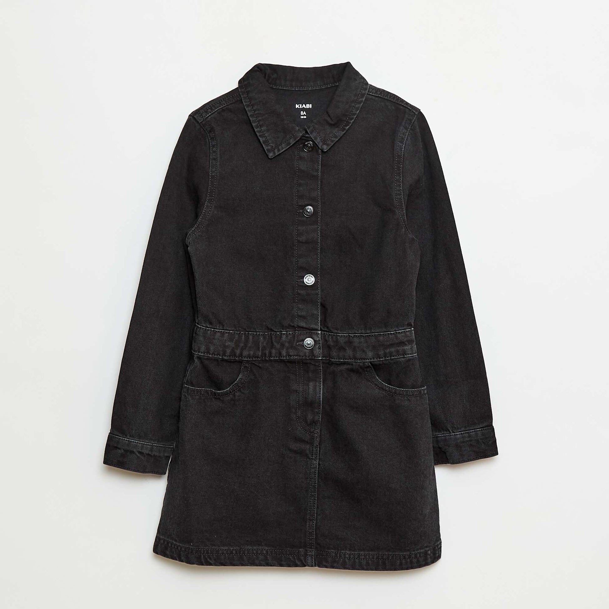 Robe en jean avec ouverture pressionnée GRIS