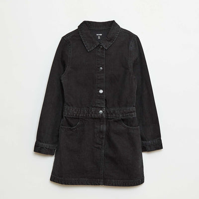 Robe en jean avec ouverture pressionnée GRIS