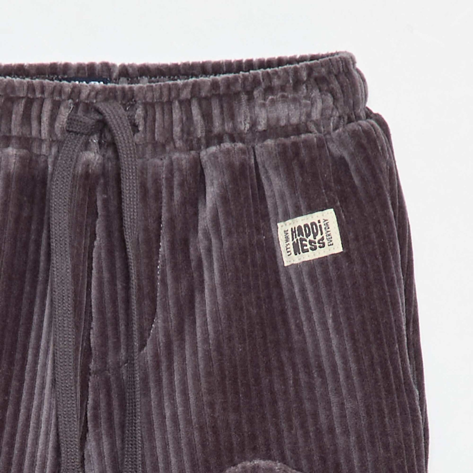 Pantalon en velours côtelé avec taille élastiquée GRIS
