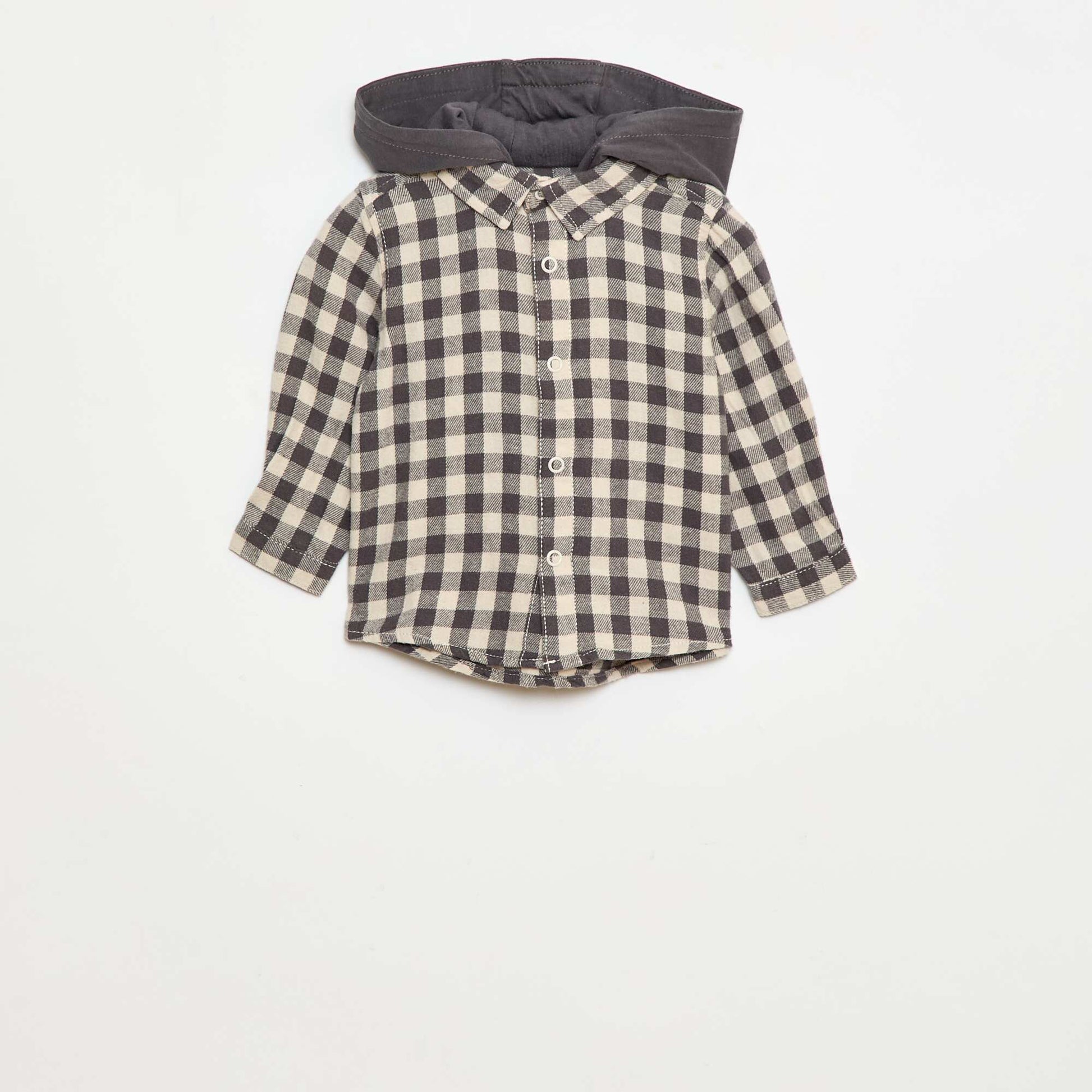 Chemise en flanelle à carreaux BLANC/GRIS