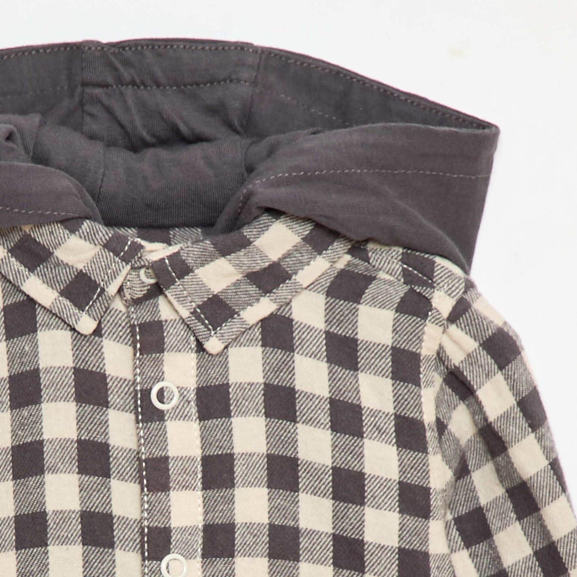 Chemise en flanelle à carreaux BLANC/GRIS