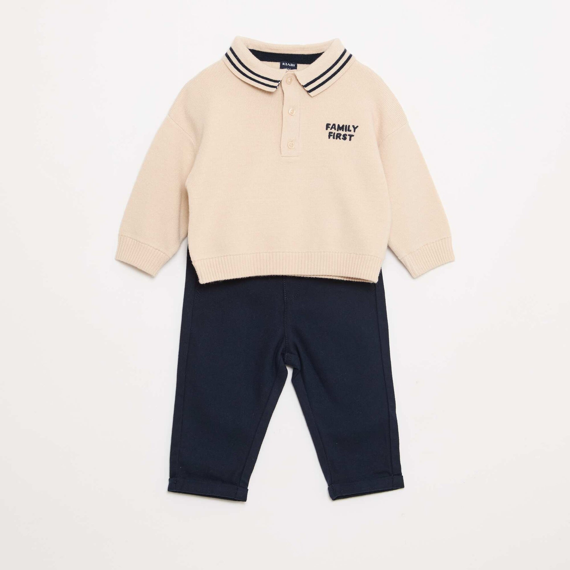 Ensemble polo chaud + pantalon - 2 pièces BEIGE
