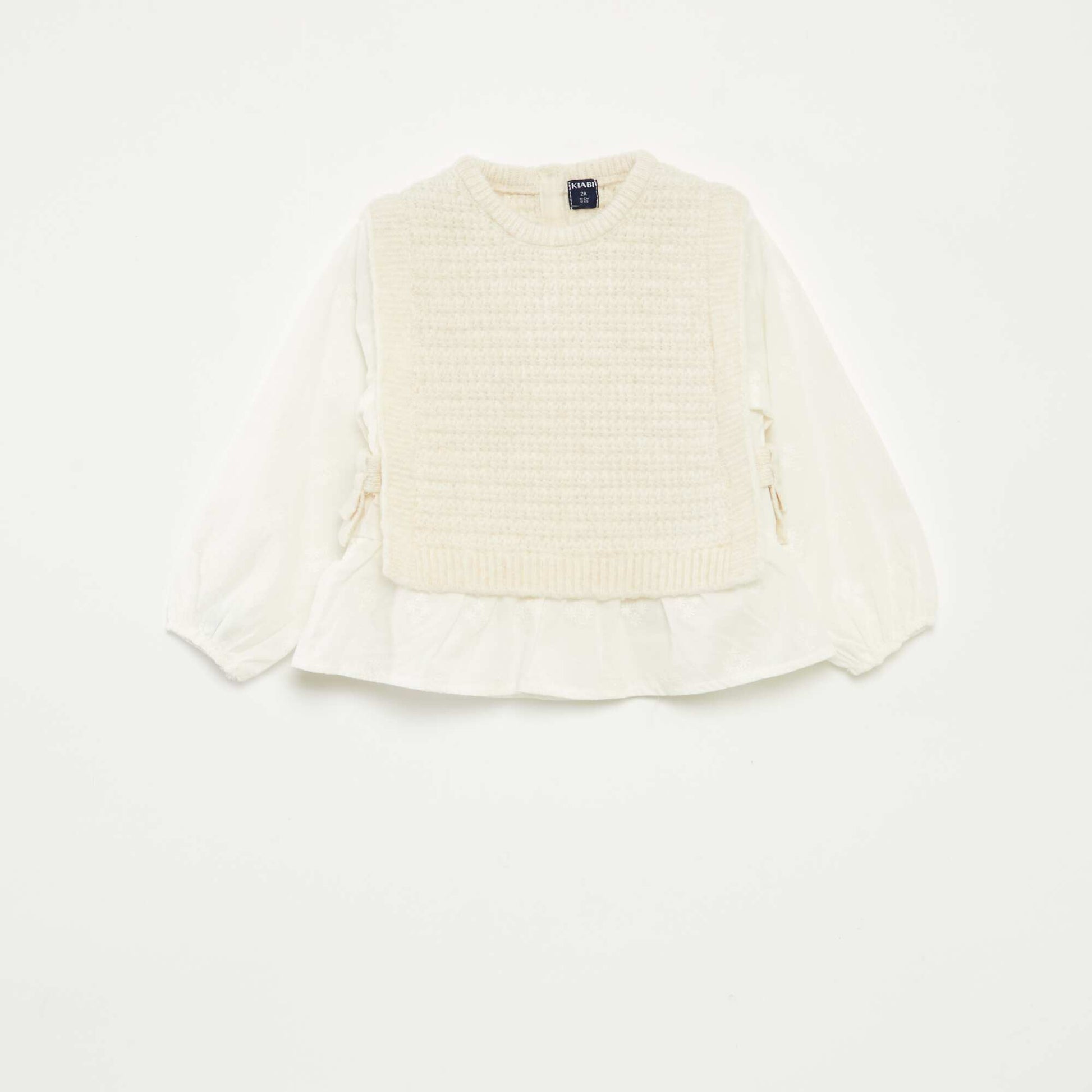 Pull sans manches et blouse 2 en 1 BLANC