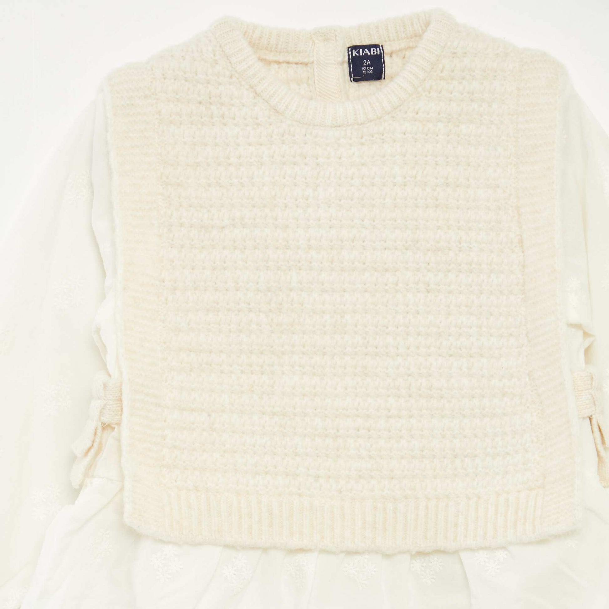 Pull sans manches et blouse 2 en 1 BLANC