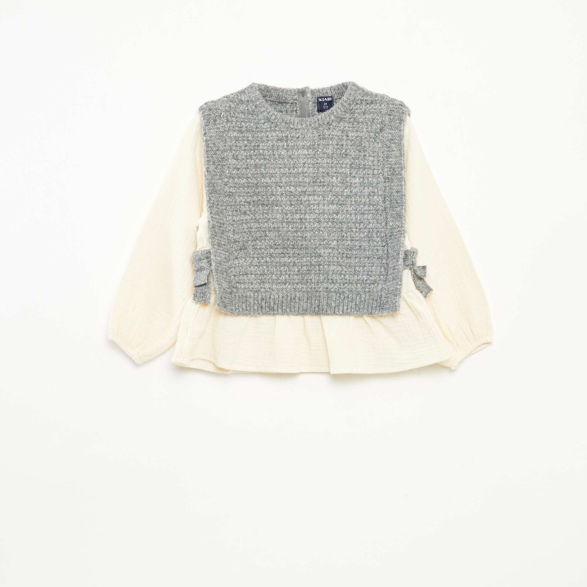 Pull sans manches et blouse 2 en 1 GRIS