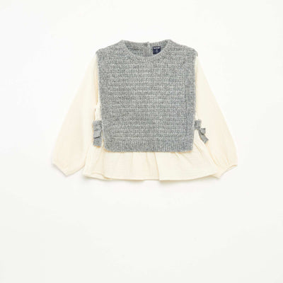 Pull sans manches et blouse 2 en 1 GRIS