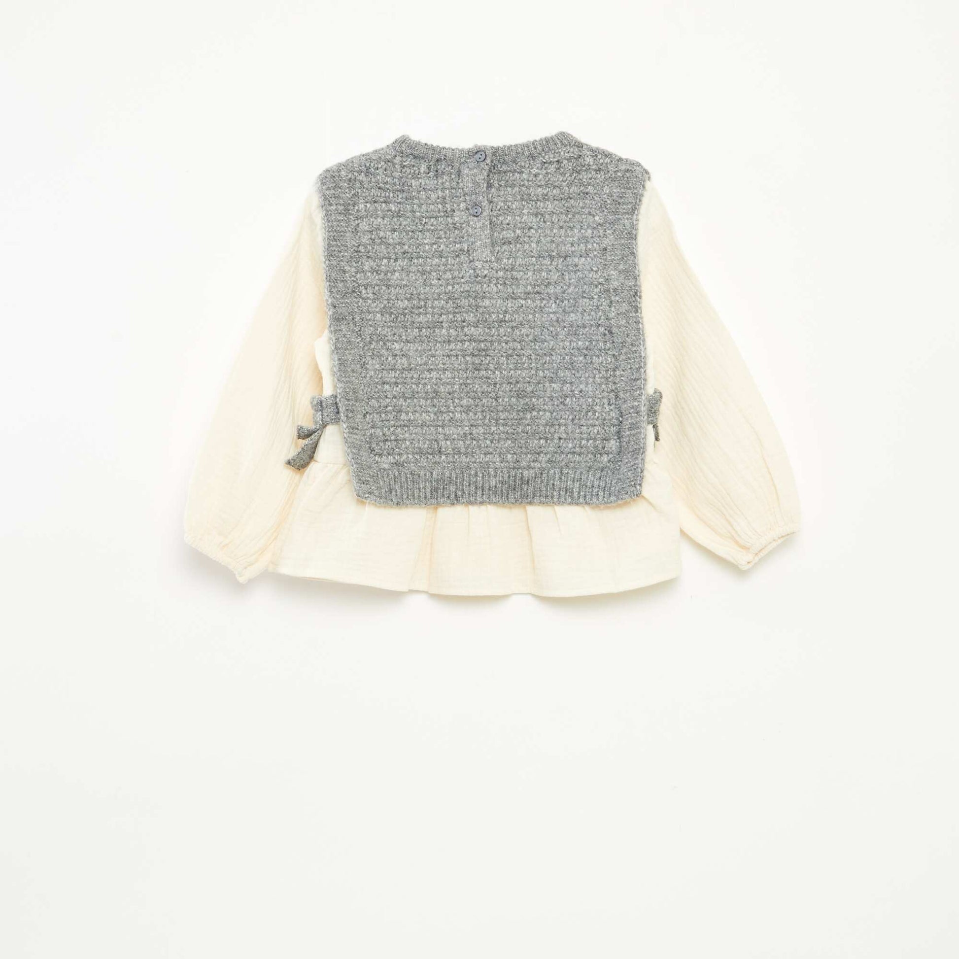 Pull sans manches et blouse 2 en 1 GRIS