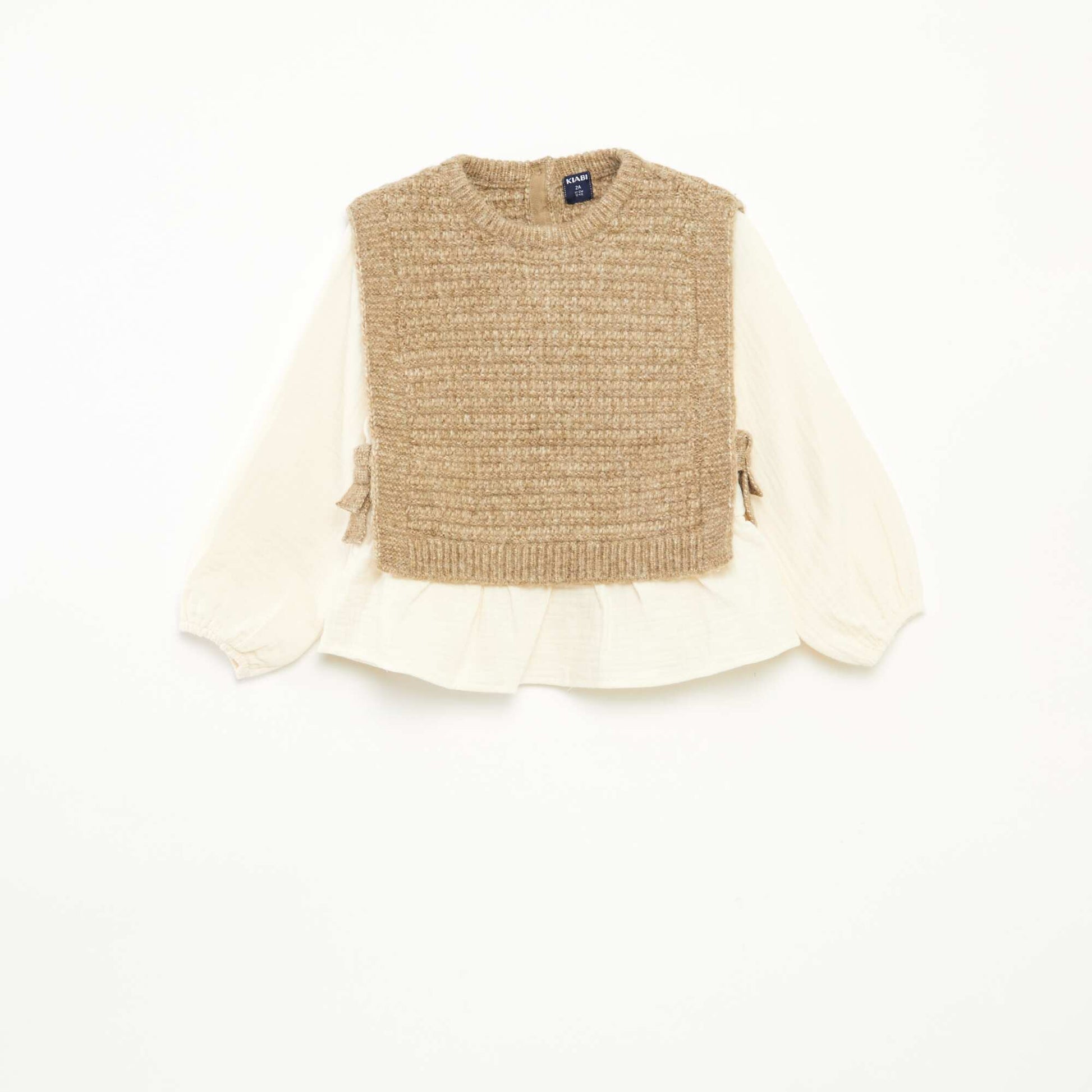 Pull sans manches et blouse 2 en 1 BEIGE