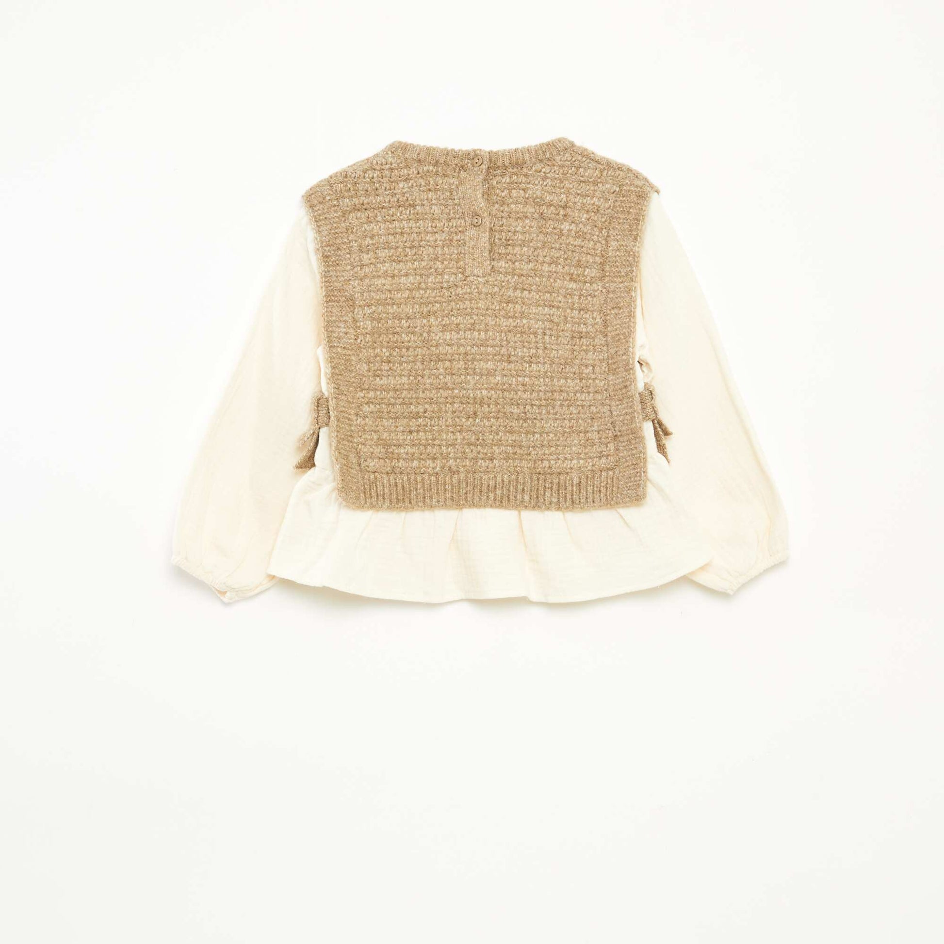 Pull sans manches et blouse 2 en 1 BEIGE