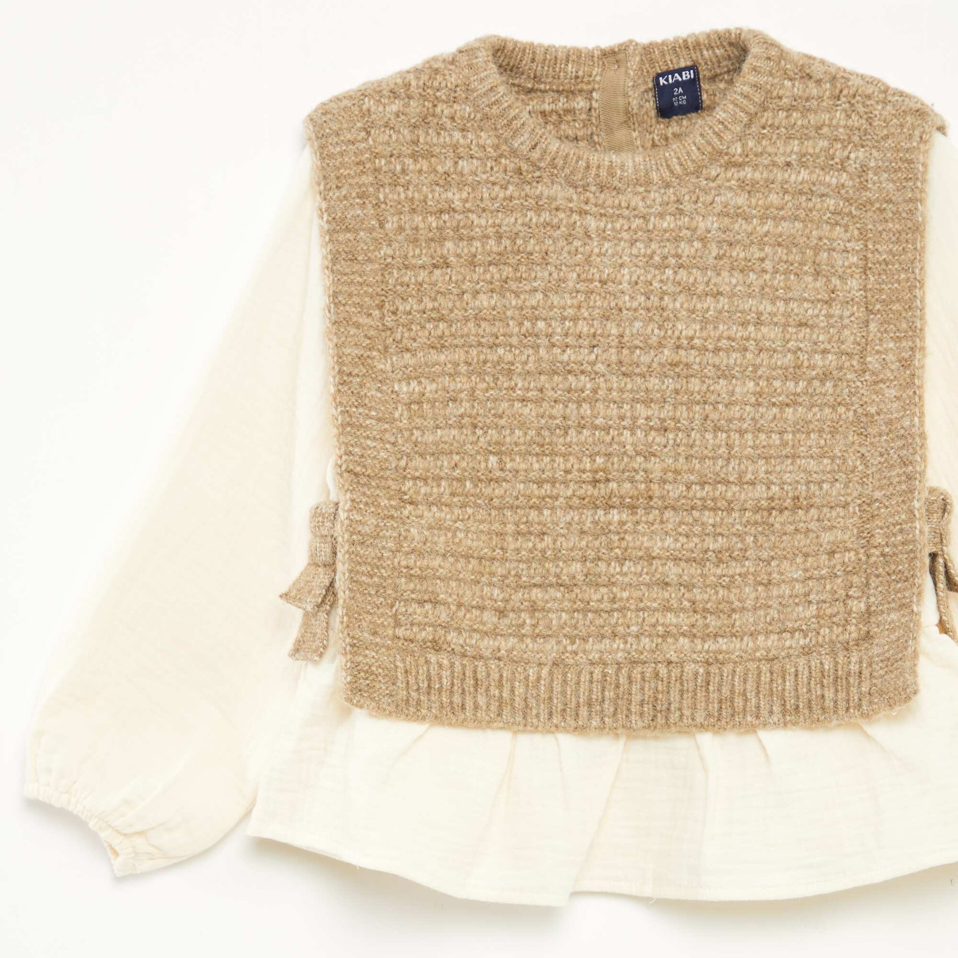 Pull sans manches et blouse 2 en 1 BEIGE