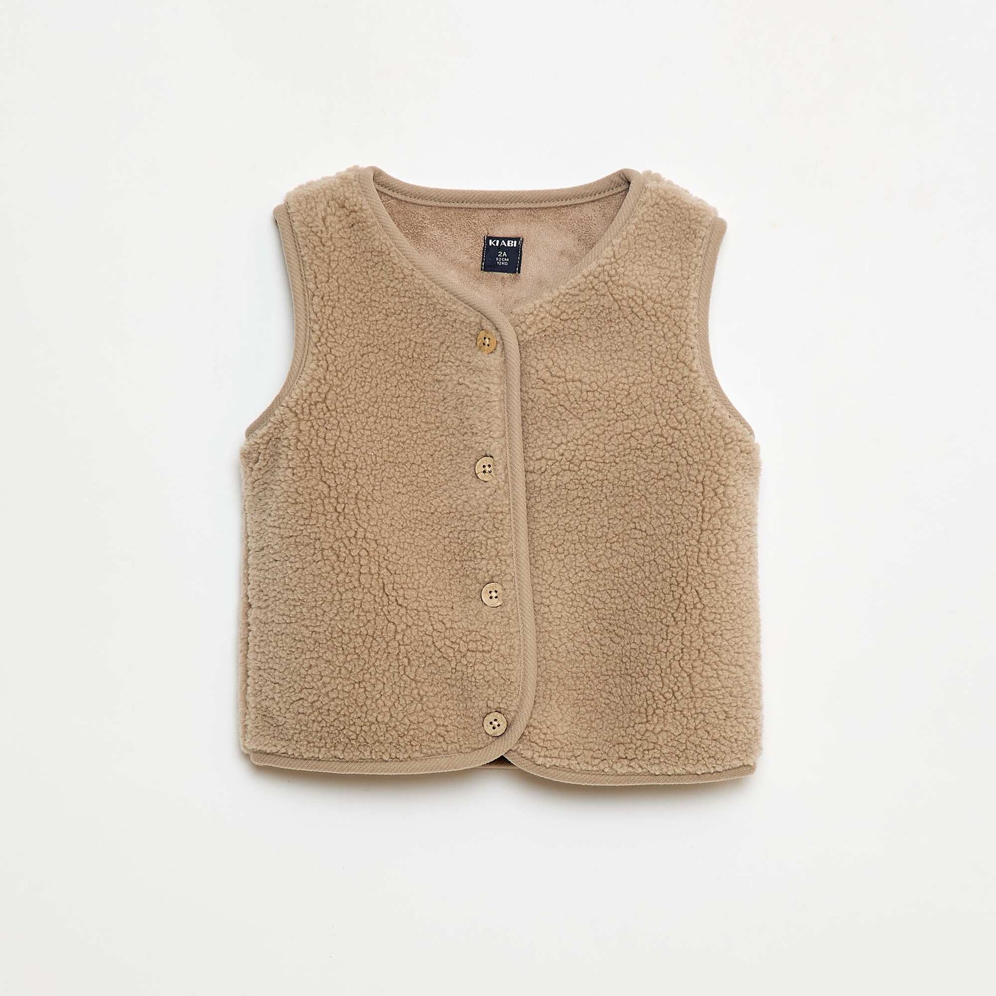 Gilet sans manches effet moutonné BEIGE