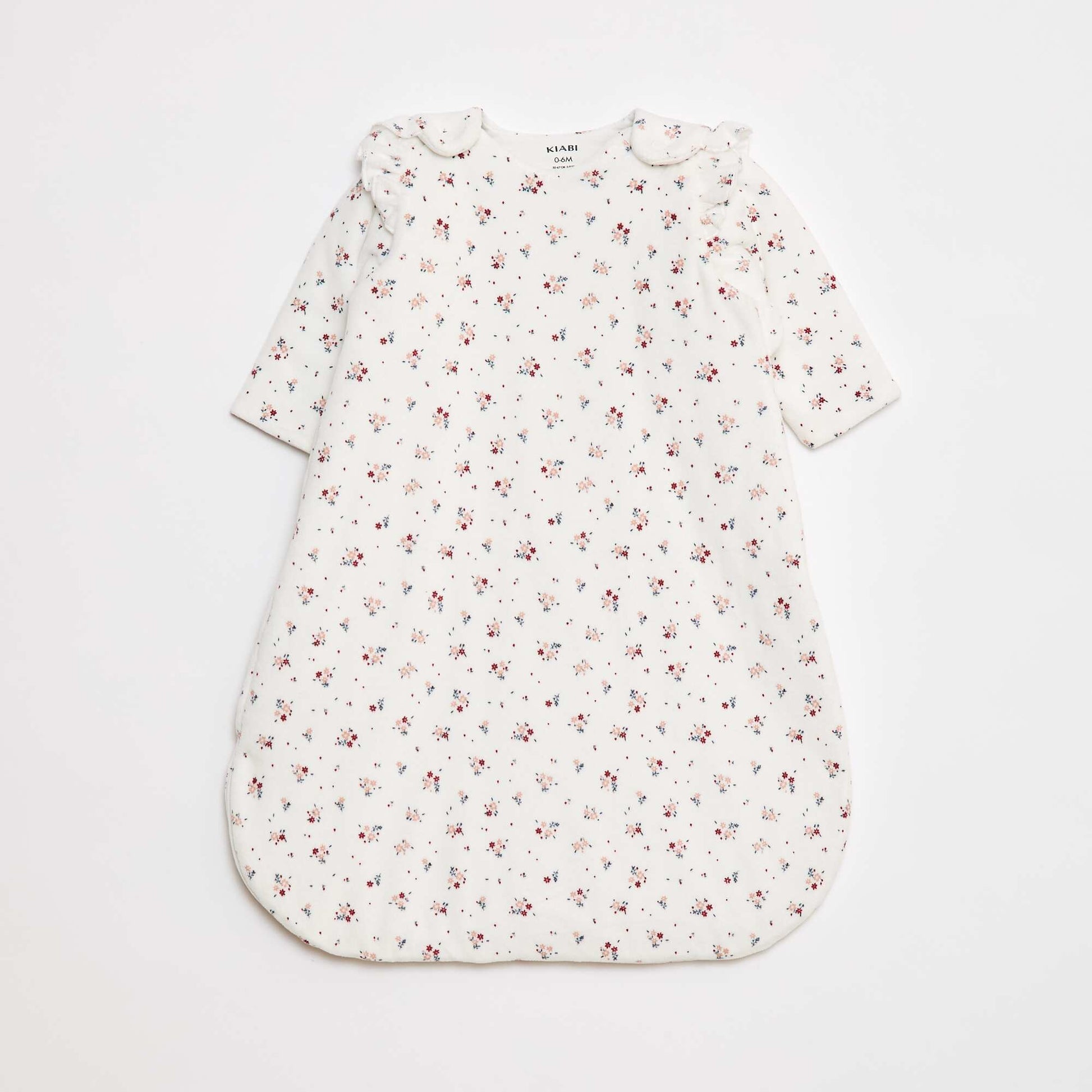 Gigoteuse chaude avec manches amovibles et motif à fleurs BLANC