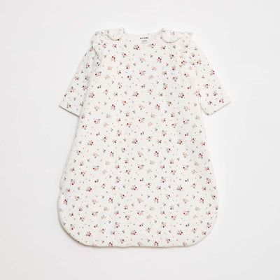 Gigoteuse chaude avec manches amovibles et motif à fleurs BLANC