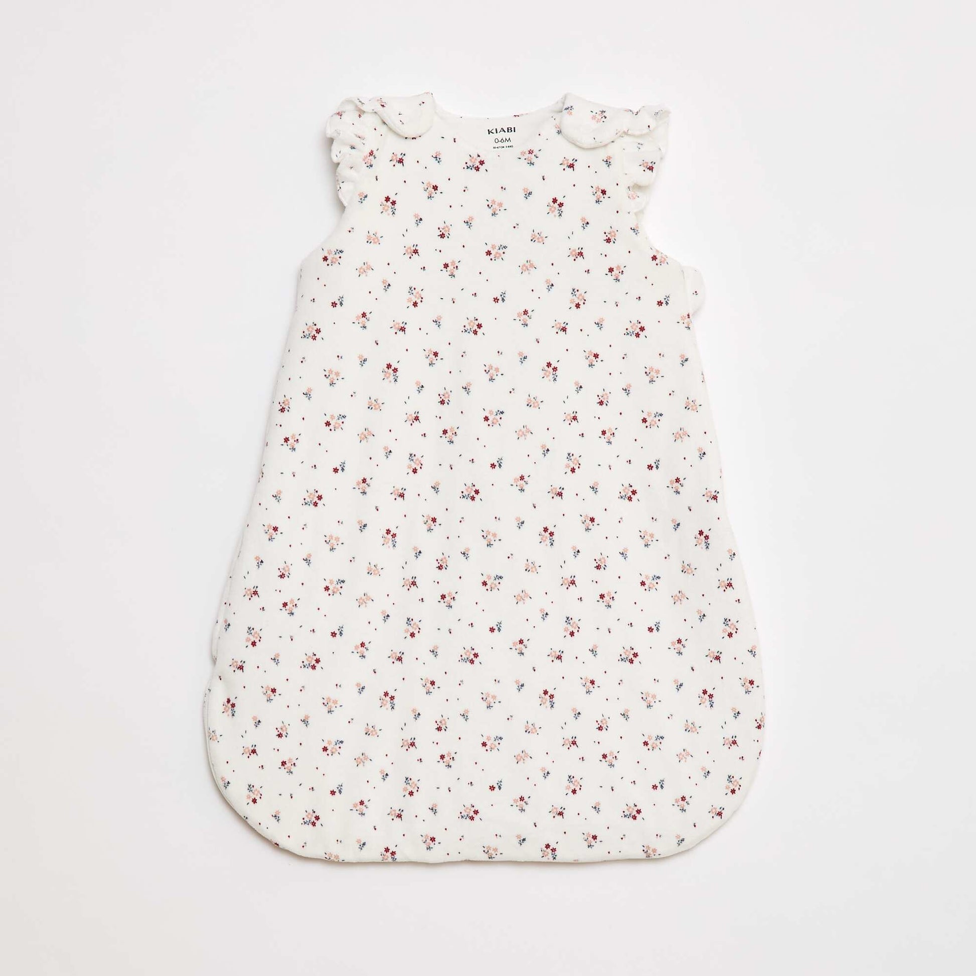 Gigoteuse chaude avec manches amovibles et motif à fleurs BLANC