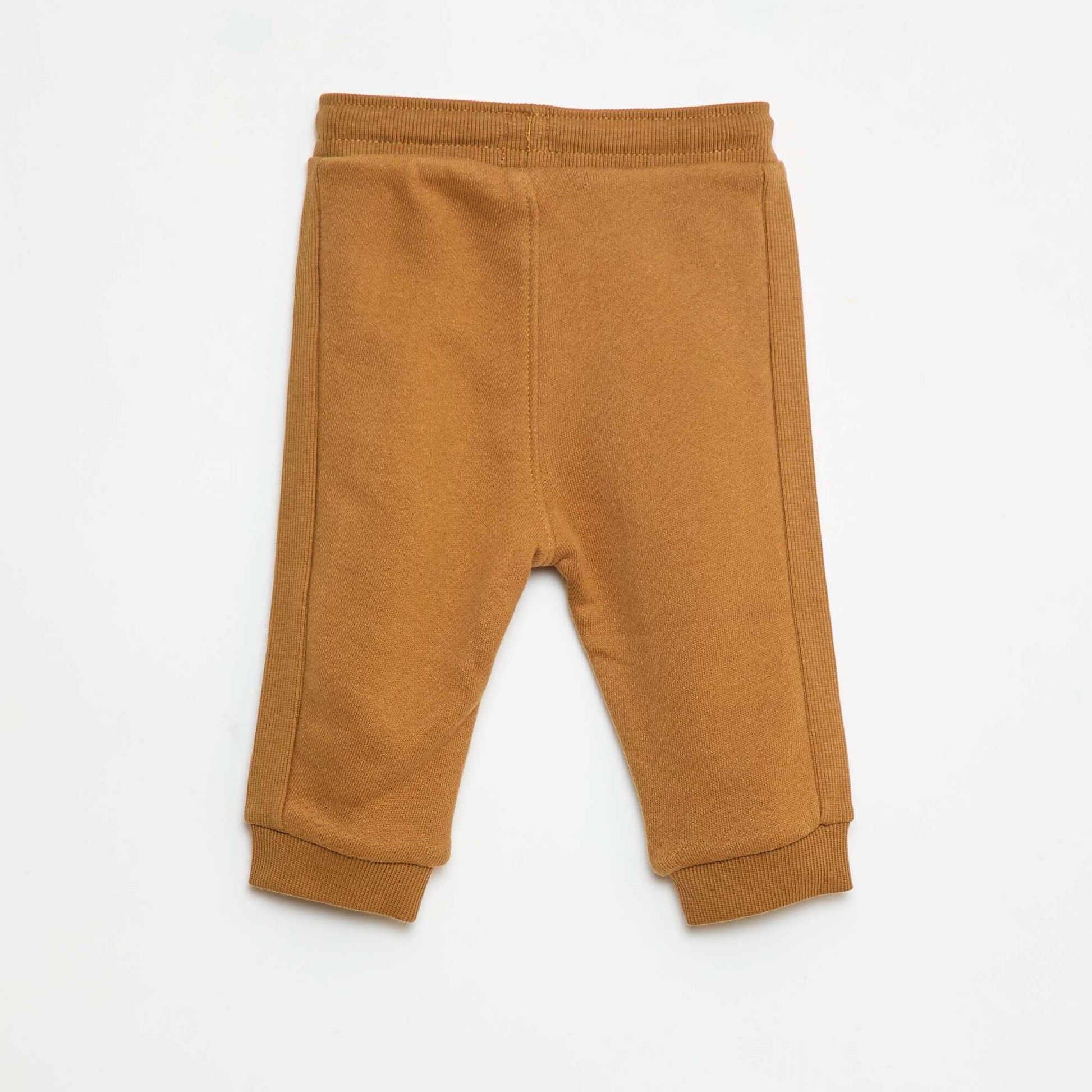 Pantalon jogging chiné en french terry MARRON