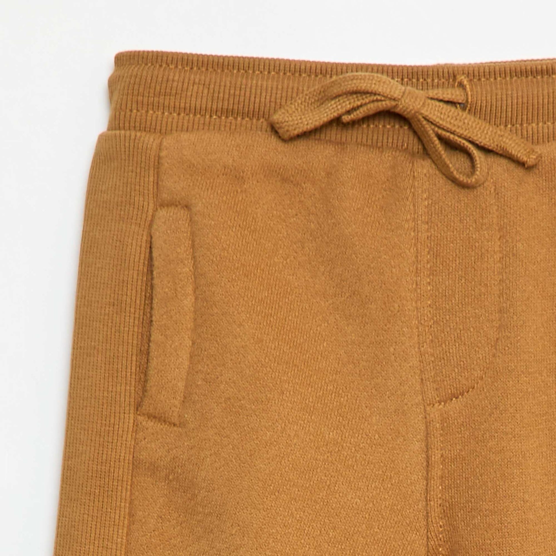 Pantalon jogging chiné en french terry MARRON