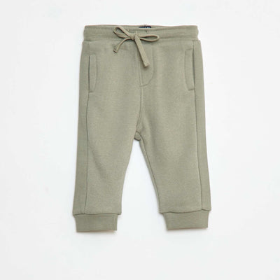 Pantalon jogging chiné en french terry VERT