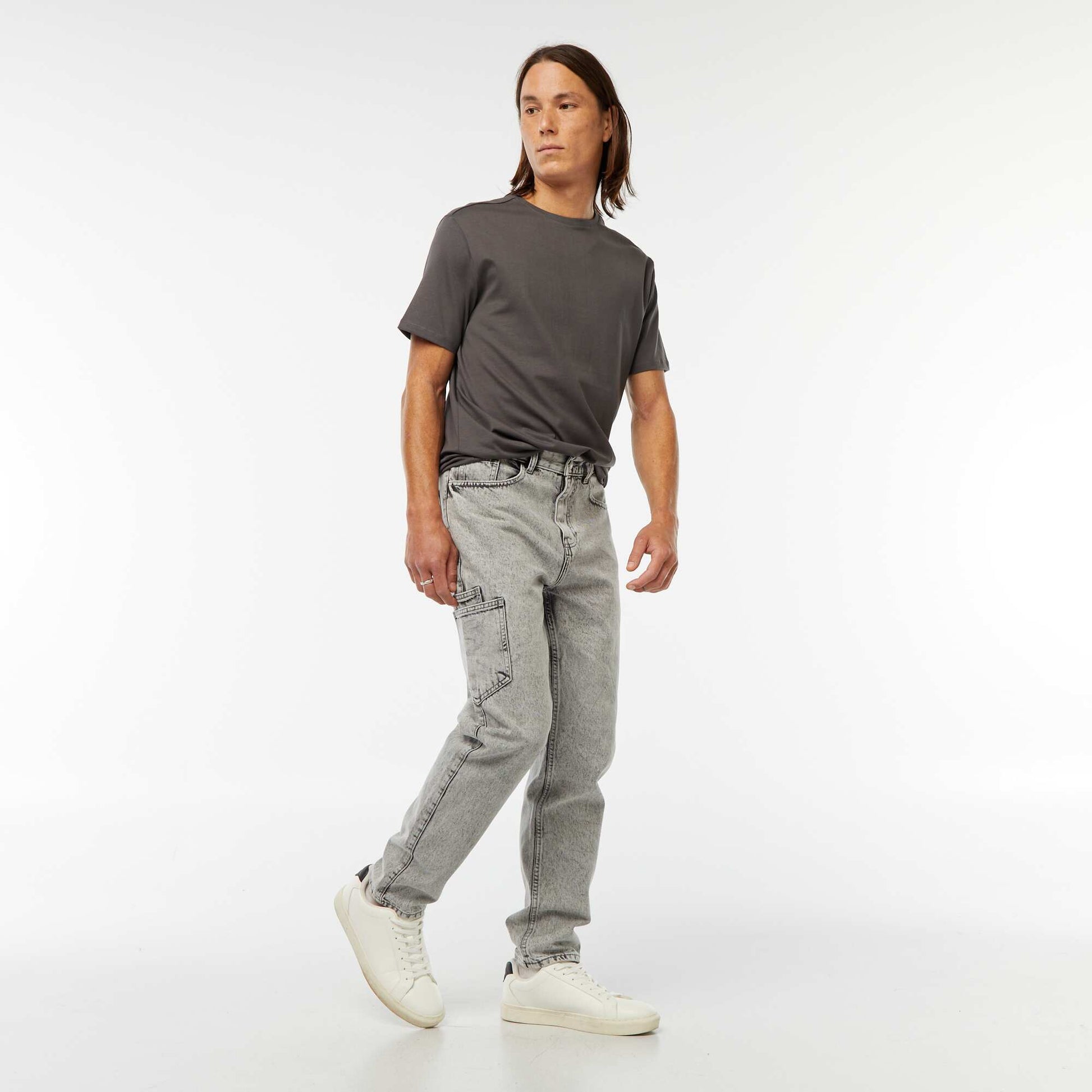 Jean coupe droite - regular fit à 5 poches GRIS