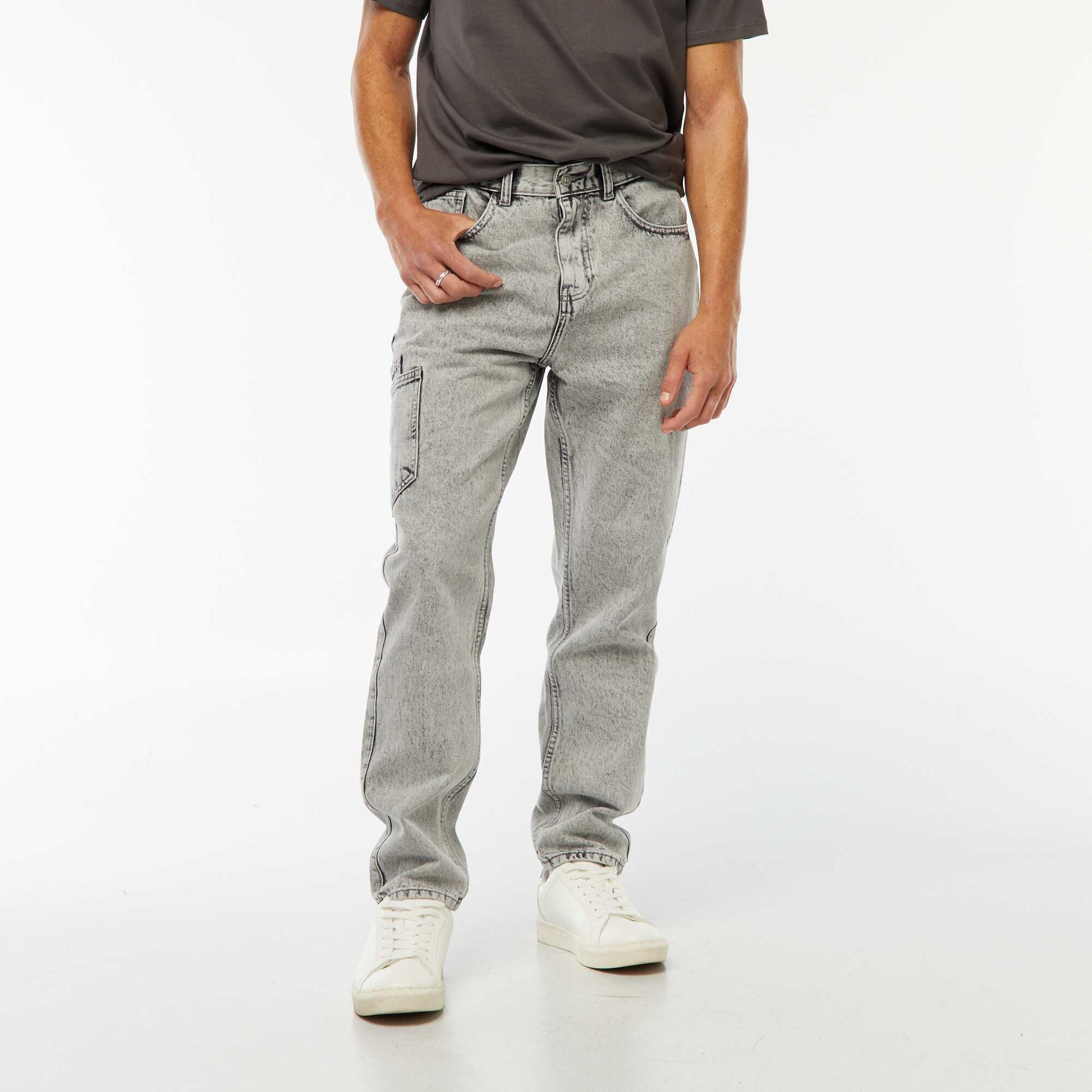 Jean coupe droite - regular fit à 5 poches GRIS