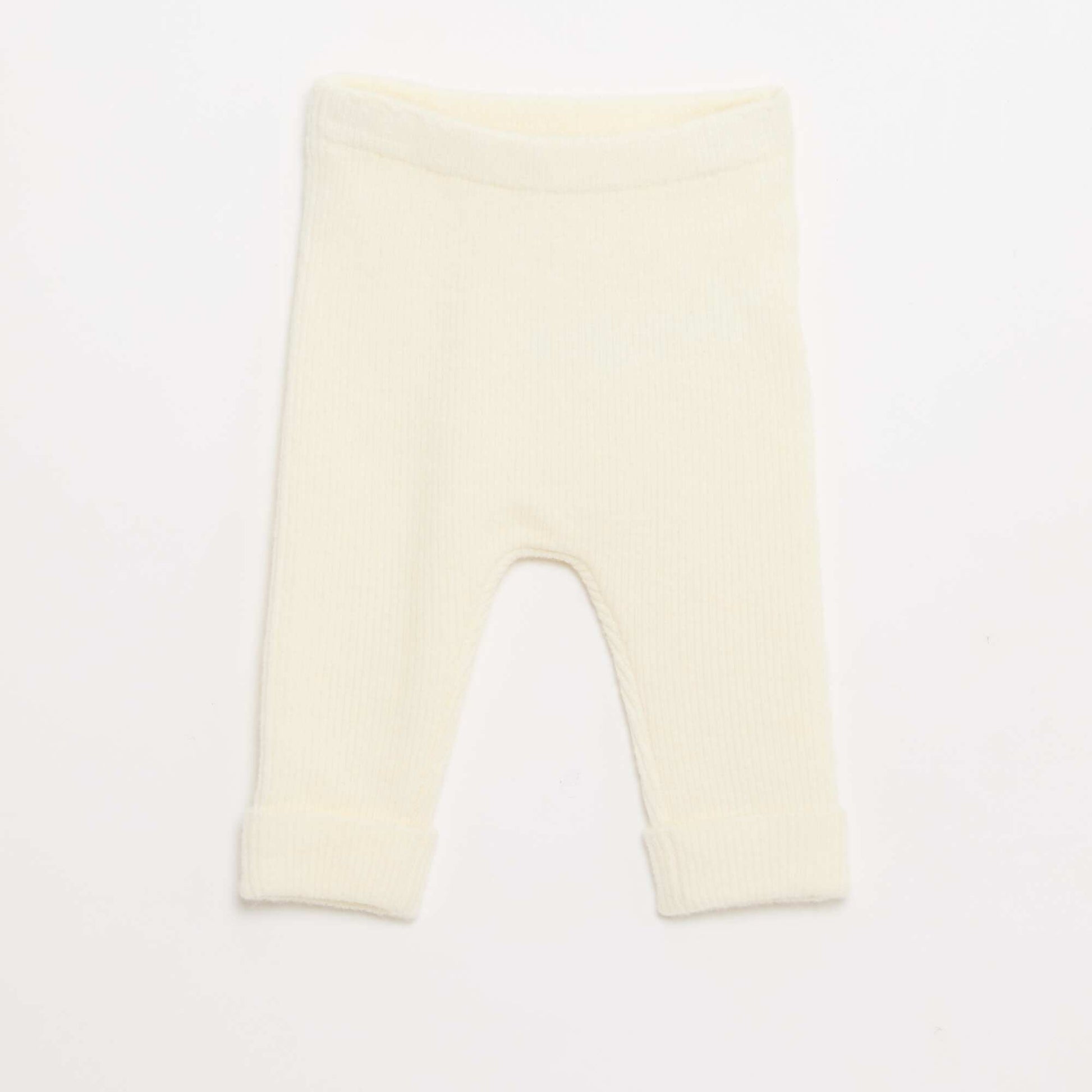 Legging côtelé avec boutons BLANC