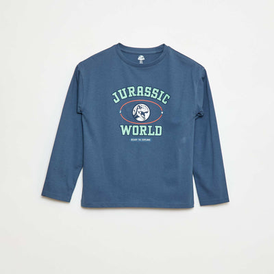 Tee-shirt manches longues 'Jurassic World' BLEU