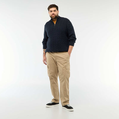 Pantalon multipoches uni avec passant pour ceinture BEIGE