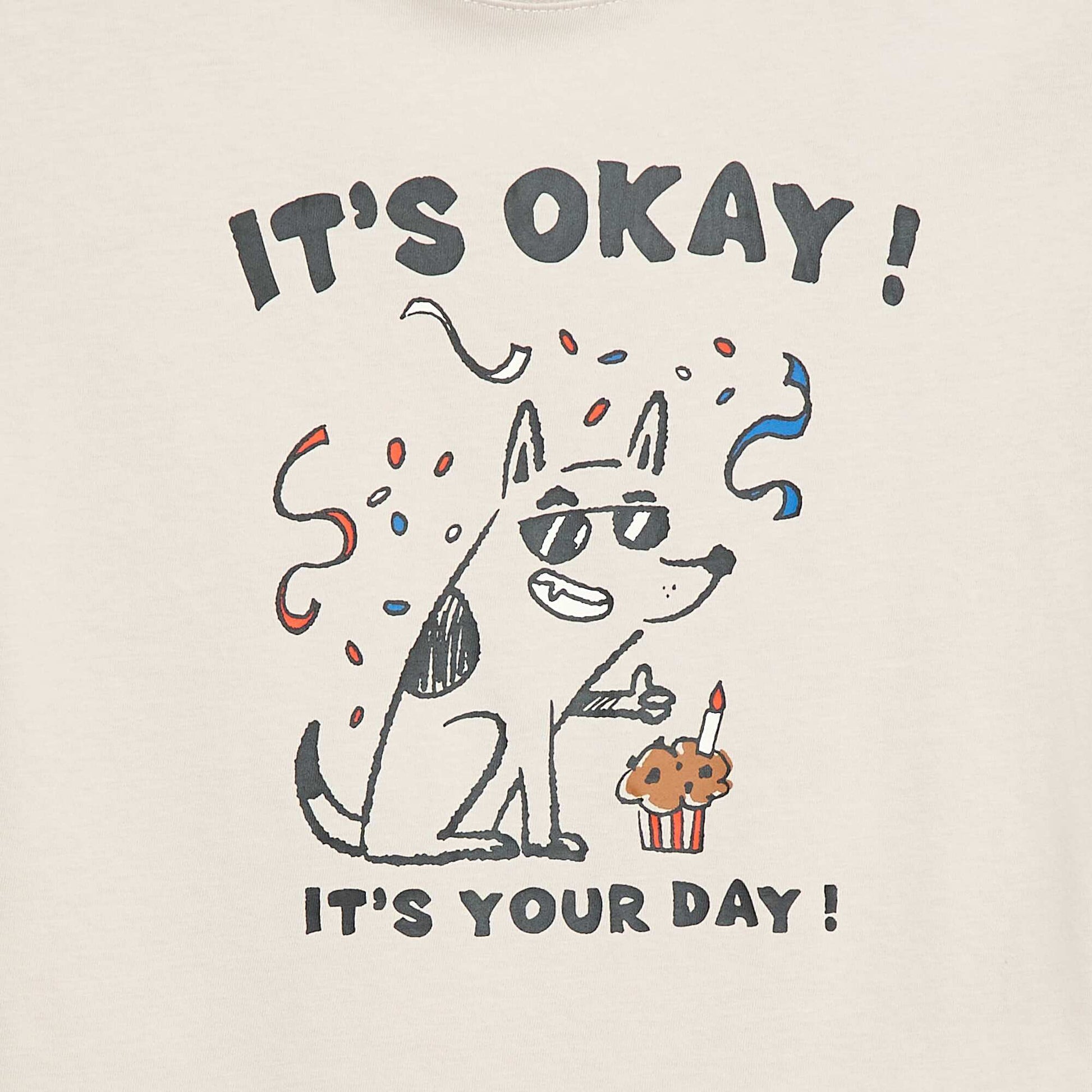 Tee-shirt imprimé anniversaire BLANC