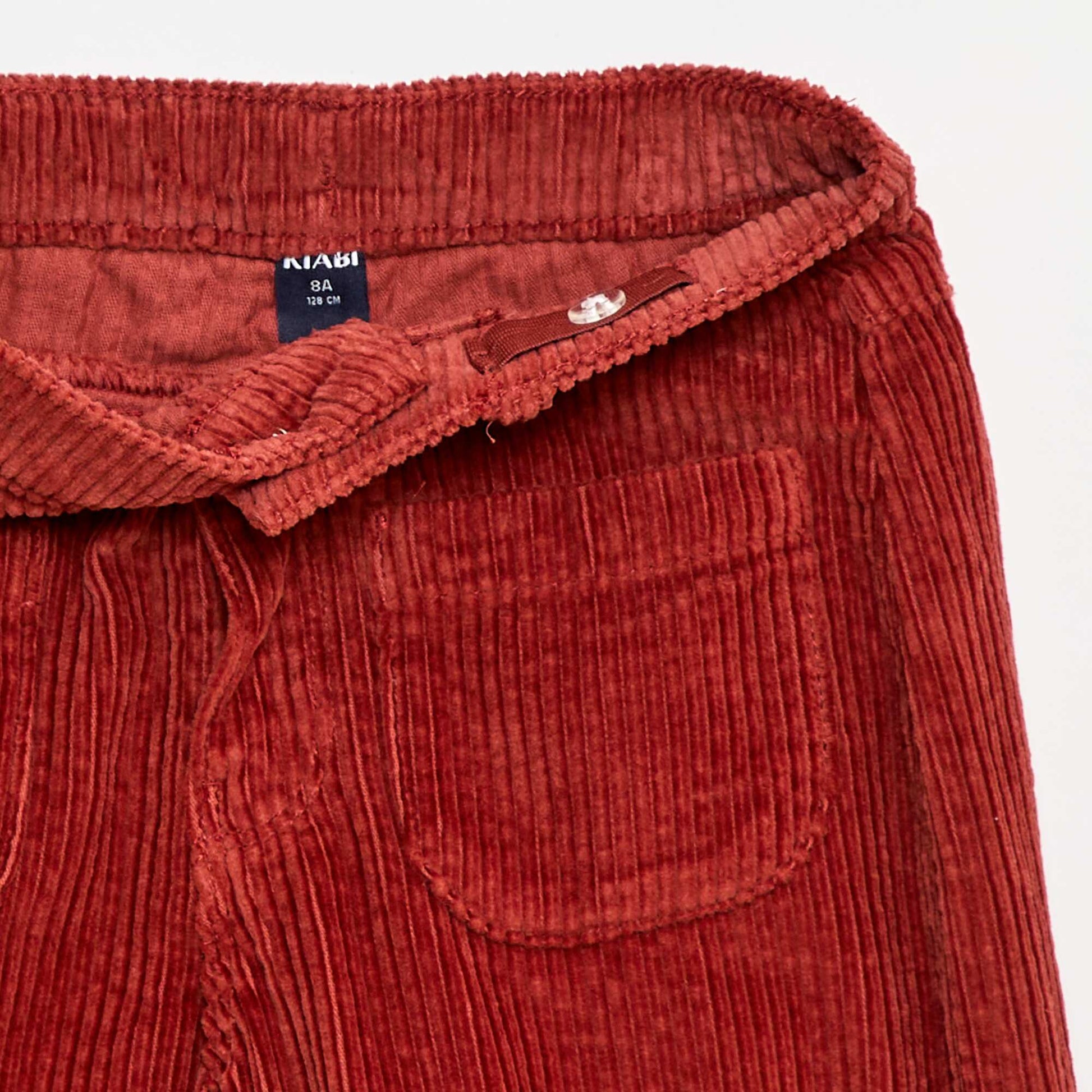 Pantalon large en velours uni ROUGE