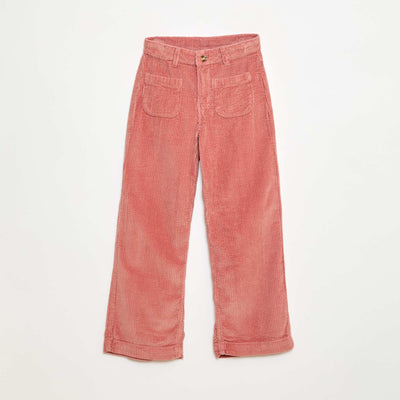 Pantalon large en velours uni ROSE