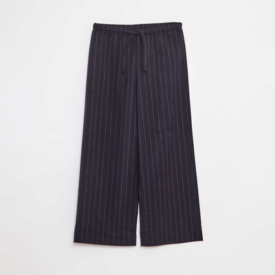 Pantalon large avec ceinture élastiquée et 2 poches BLEU