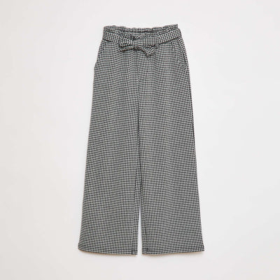 Pantalon large en maille Milano avec ceinture à nouer BLANC