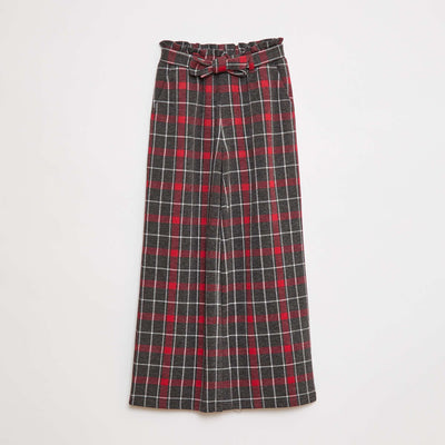 Pantalon large en maille Milano avec ceinture à nouer ROUGE