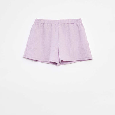 Short en maille gaufrée avec motifs VIOLET
