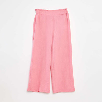 Pantalon en maille gaufrée avec motifs ROSE