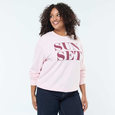 Sweat molleton imprimé ROSE