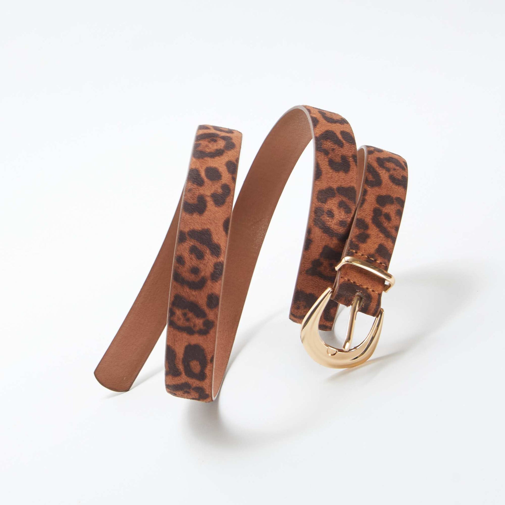 Ceinture fine léopard en suédine LéOPARD
