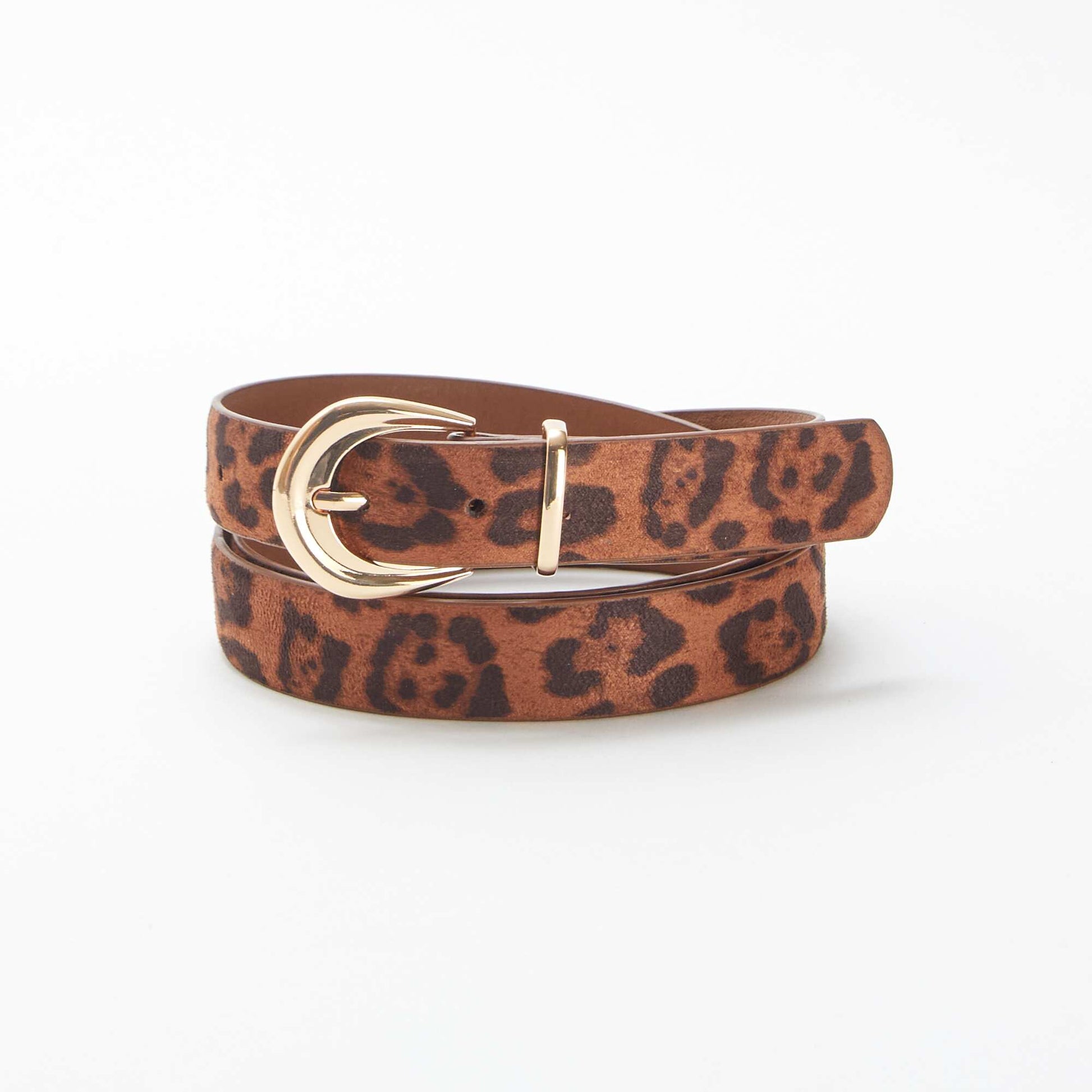 Ceinture fine léopard en suédine LéOPARD