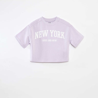 T-shirt crop à manches courtes VIOLET