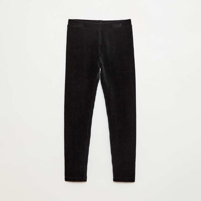 Pantalon uni en velours épais NOIR