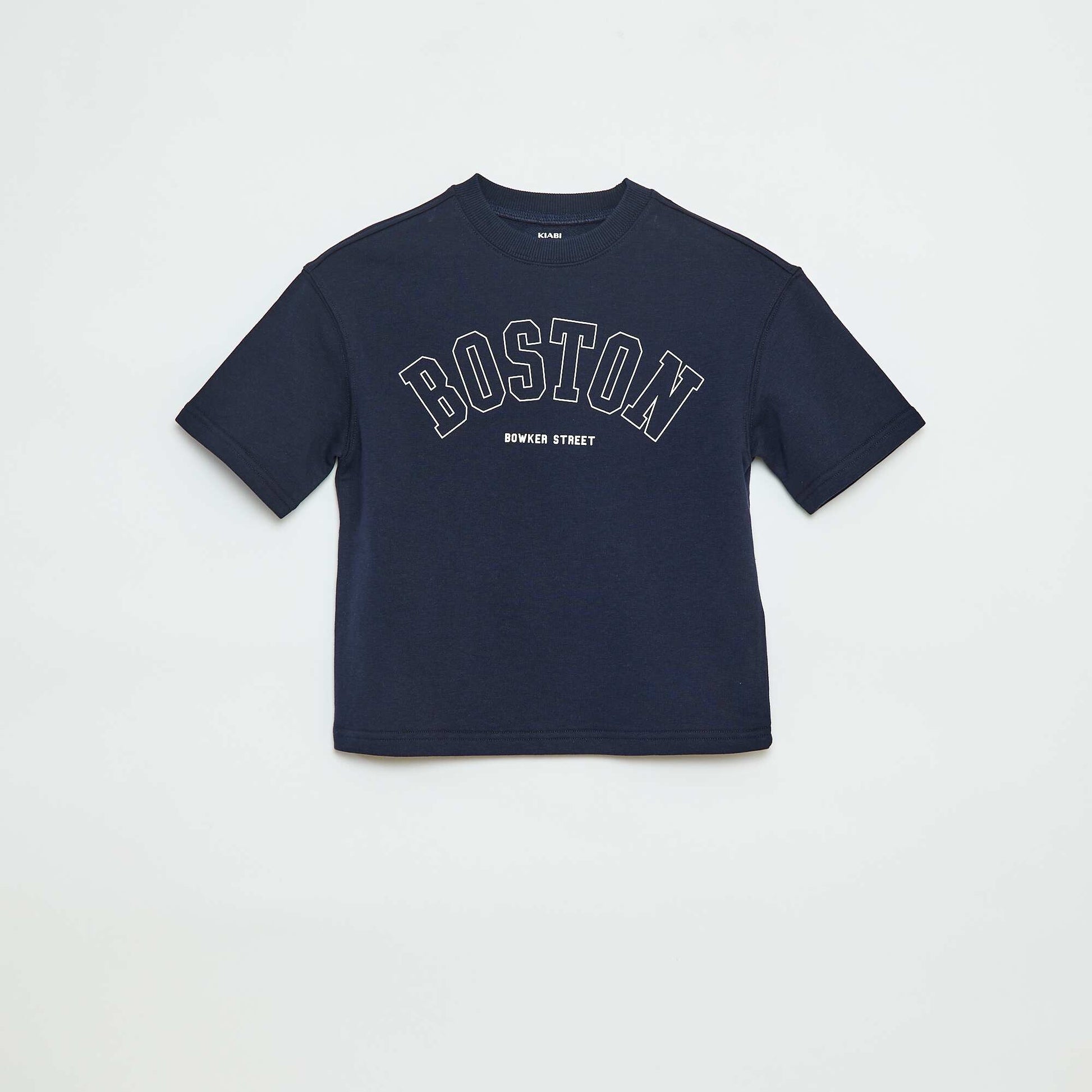 T-shirt style universitaire manches courtes BLEU