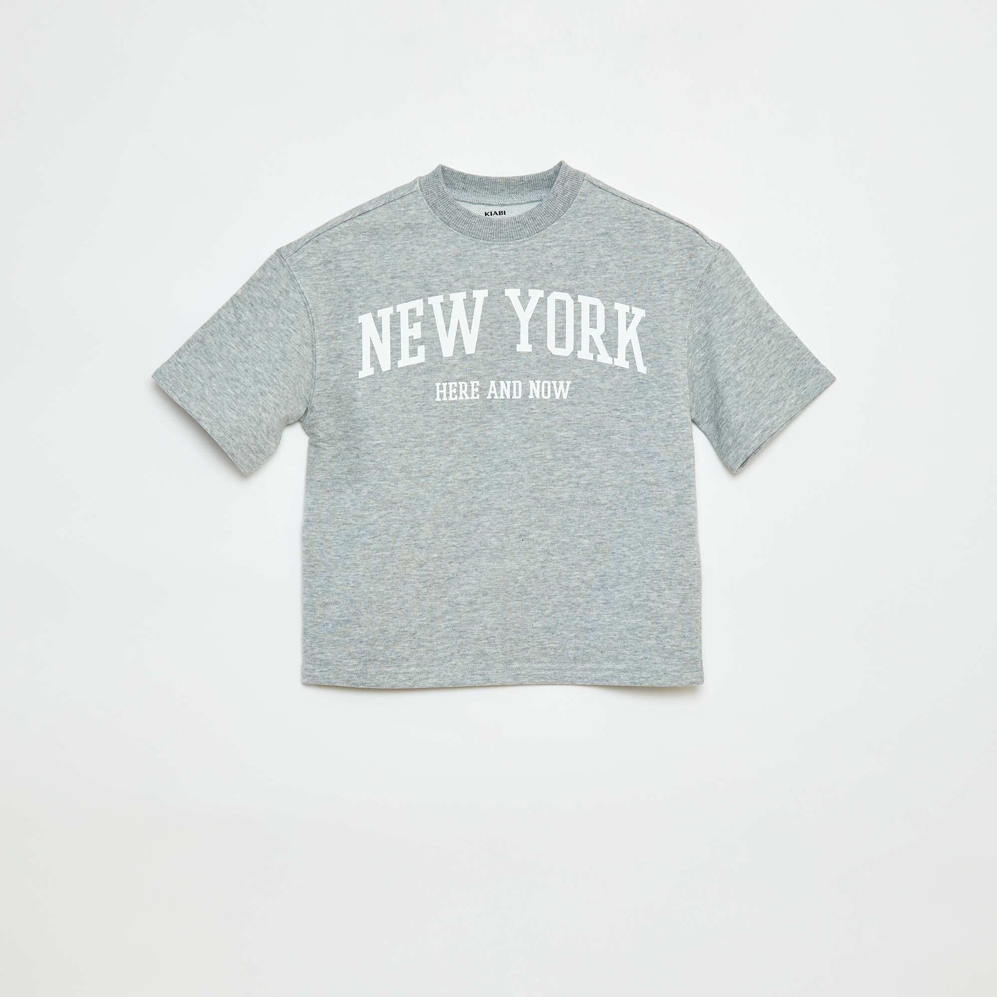 T-shirt style universitaire manches courtes GRIS