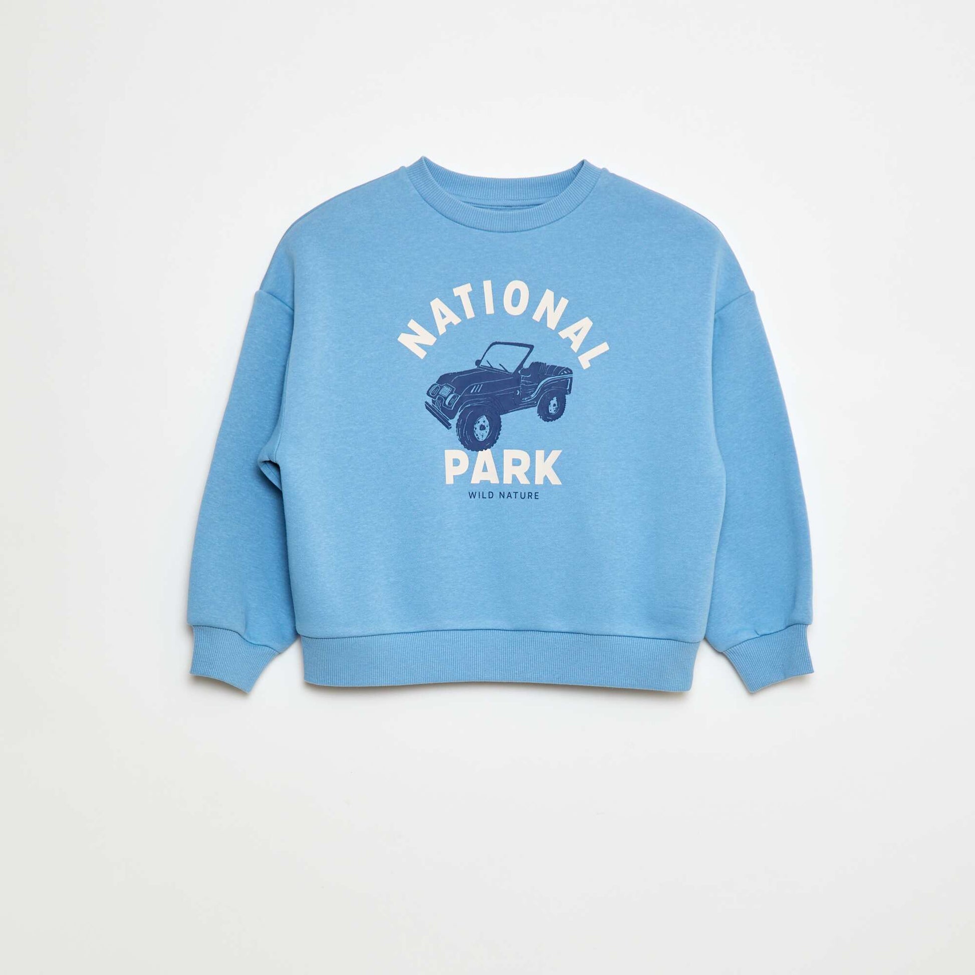 Sweat en coton avec motif au dos BLEU