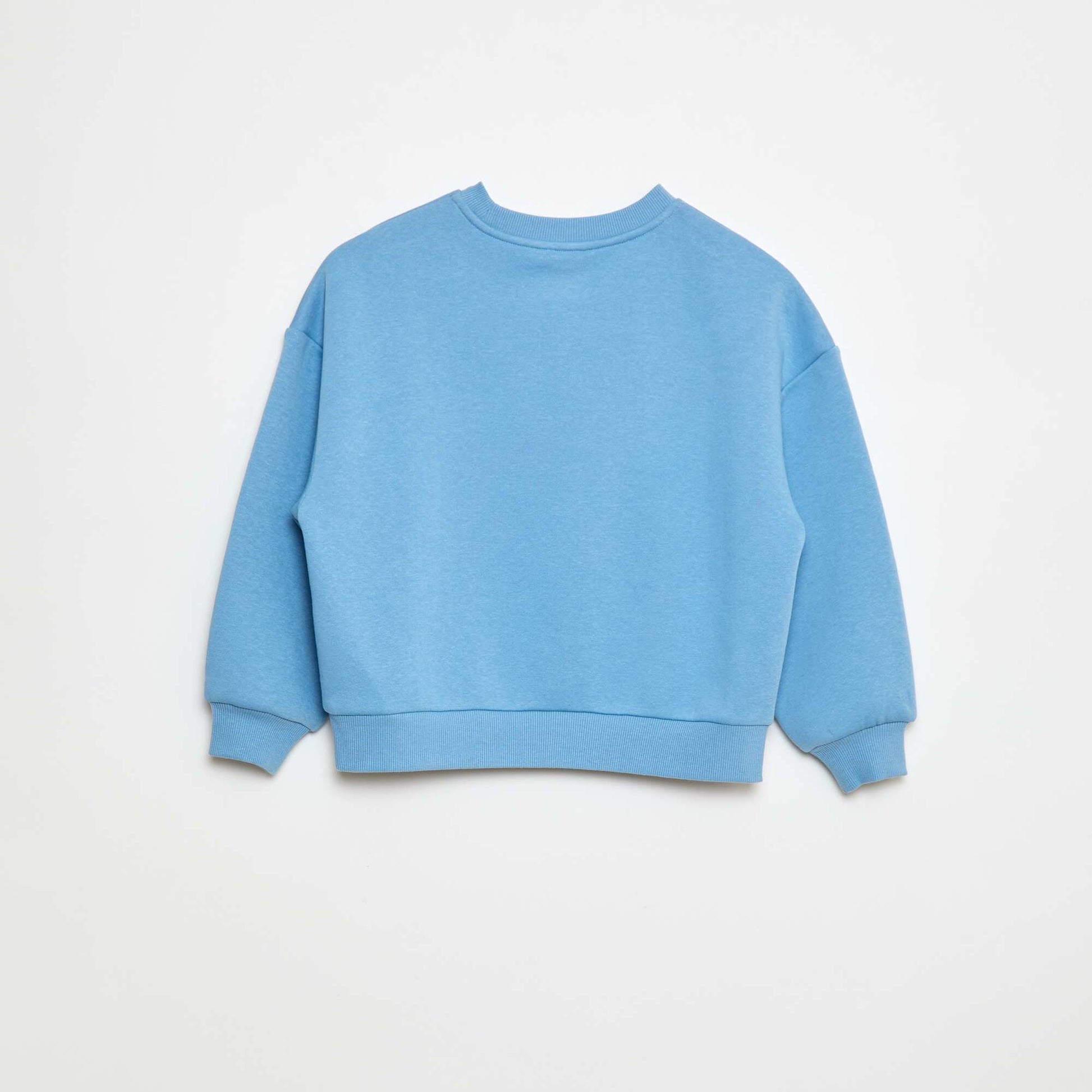 Sweat en coton avec motif au dos BLEU