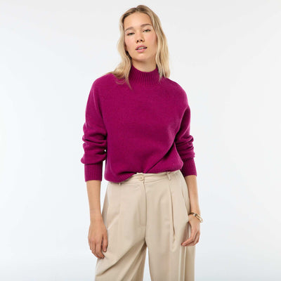 Pull en maille col montant VIOLET