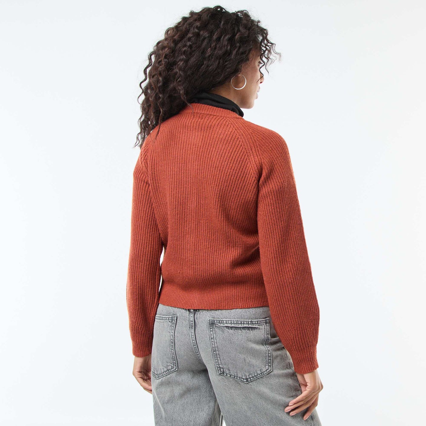 Gilet maille grosse jauge ORANGE