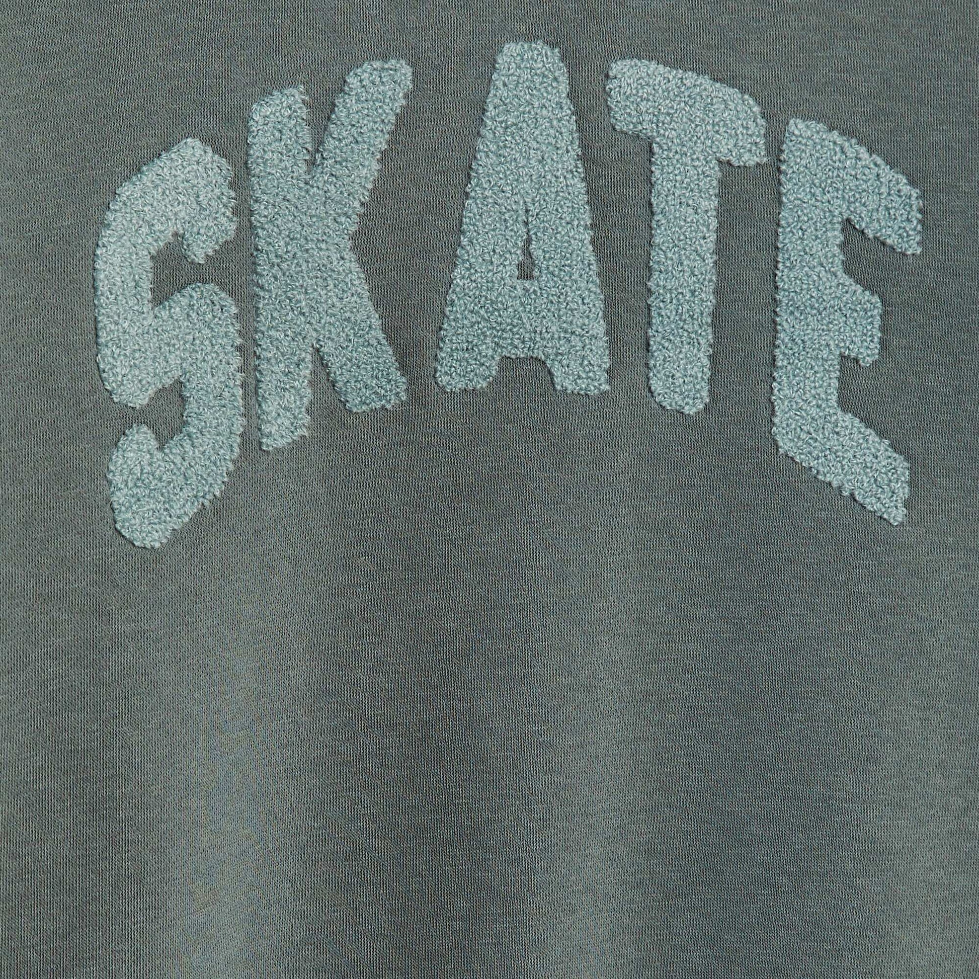 Sweat en molleton avec animation en maille bouclette VERT