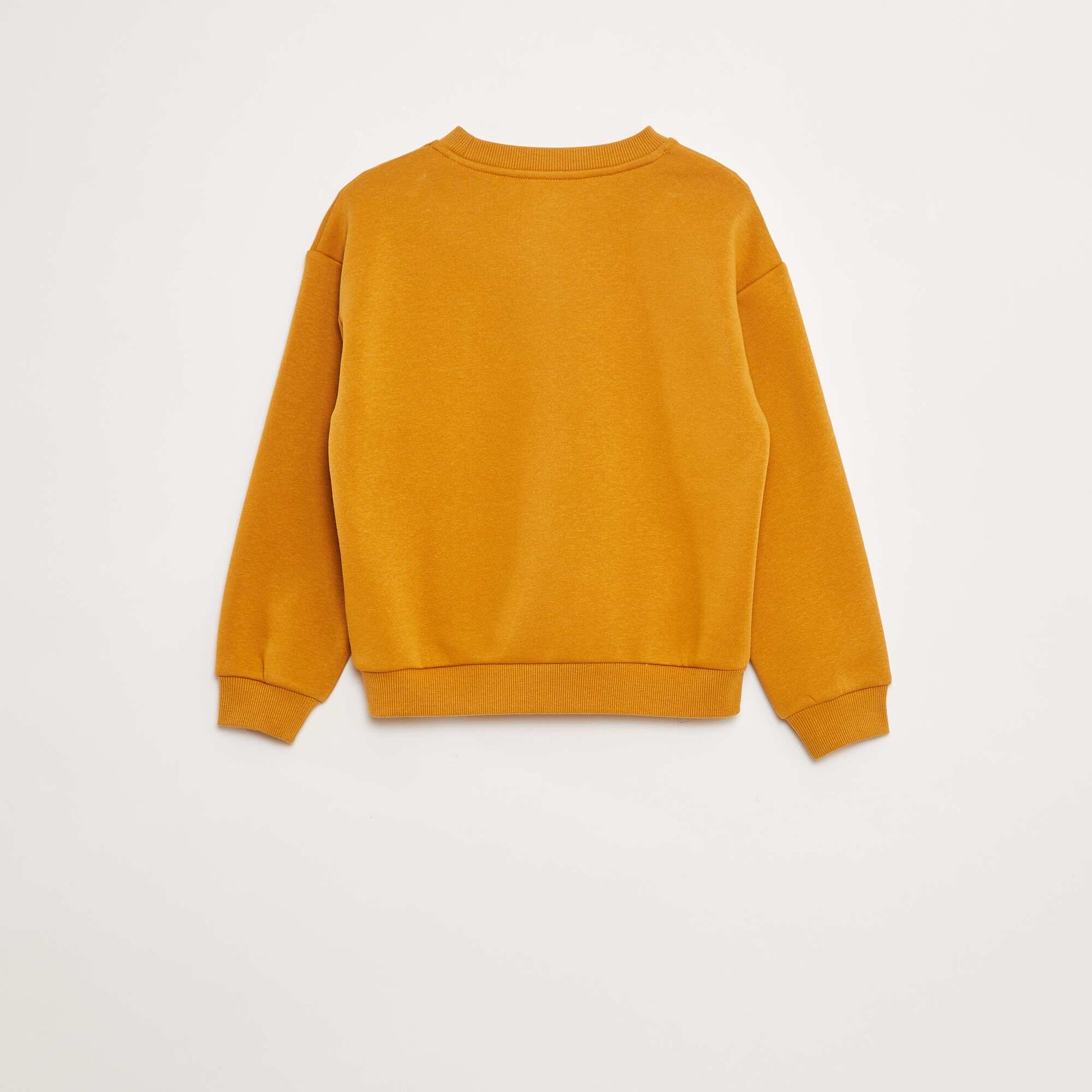 Sweat en molleton avec animation en maille bouclette JAUNE